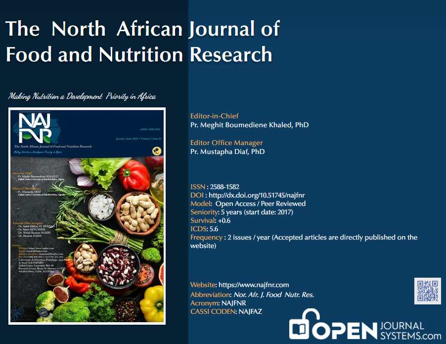 The North African Journal Of Food And Nutrition Research the-north-african-journal-of-food-and-nutrition-research